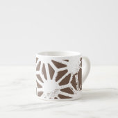 Bruin en wit geometrisch patroon espresso kop (Voorkant rechts)