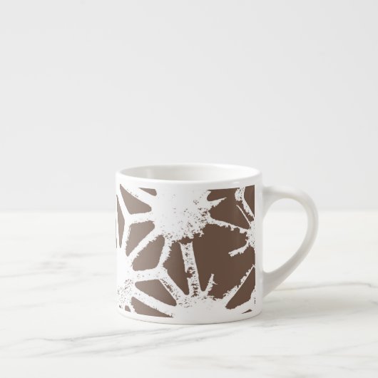 Bruin en wit geometrisch patroon espresso kop (Rechts)