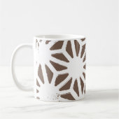 Bruin en wit geometrisch patroon koffiemok (Links)