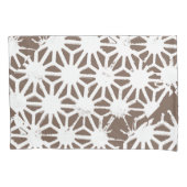 Bruin en wit geometrisch patroon kussensloop (Voorkant)