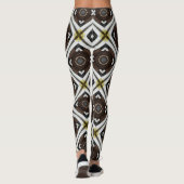 Bruin en wit geometrisch patroon leggings (Achterkant)