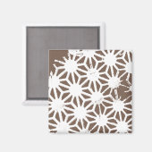Bruin en wit geometrisch patroon magneet (Voorkant / Achterkant)