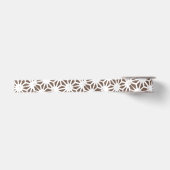 Bruin en wit geometrisch patroon satijnen lint (Voorkant)