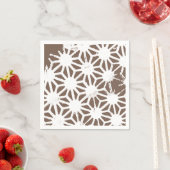 Bruin en wit geometrisch patroon servet (Insitu)