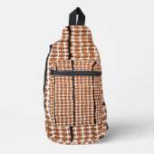 Bruin en wit geometrisch patroon sling bag (Voorkant)