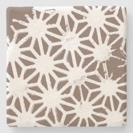 Bruin en wit geometrisch patroon stenen onderzetter