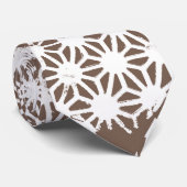 Bruin en wit geometrisch patroon stropdas (Opgerold)