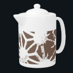 Bruin en wit geometrisch patroon theepot<br><div class="desc">Bruin en wit geometrisch patroon</div>