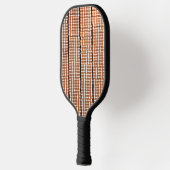 Bruin en wit geometrische print pickleball paddle (Links)