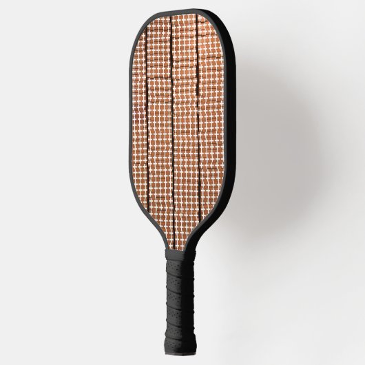 Bruin en wit geometrische print pickleball paddle (Links)