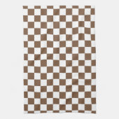 Bruin en wit geruit keukendoek theedoek (Verticaal)