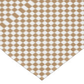 Bruin en wit gingham gecheckt tafelkleed (Gekanteld)