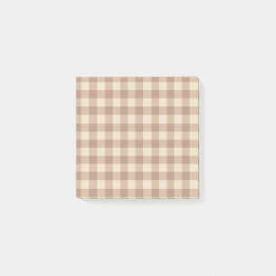 Bruin en wit Gingham Pset Pattern Post-it® Notes
