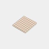 Bruin en wit Gingham Pset Pattern Post-it® Notes (Schuin)