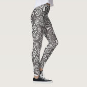Bruin en wit grillig patroon leggings (Rechts)