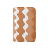 Bruin en wit horizontaal golvenpatroon badmat (Voorkant Verticaal)