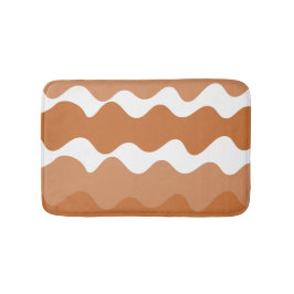 Bruin en wit horizontaal golvenpatroon badmat