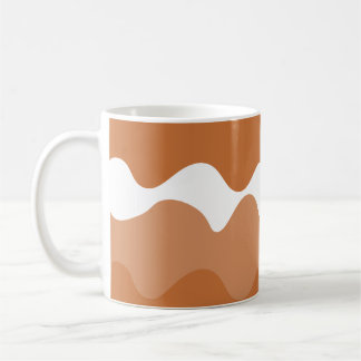 Bruin en wit horizontaal golvenpatroon koffiemok