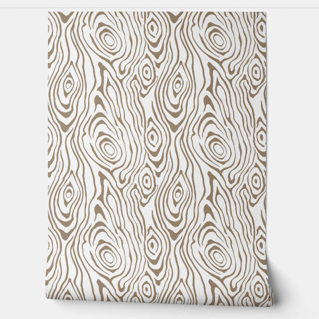 Bruin en Wit Houten Kijk Behang (Afrollen)