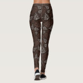 Bruin en wit kerstboompatroon leggings (Achterkant)