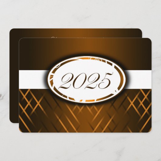 Bruin en Wit Klasse 2025 Uitnodigingen (Voorkant / Achterkant)