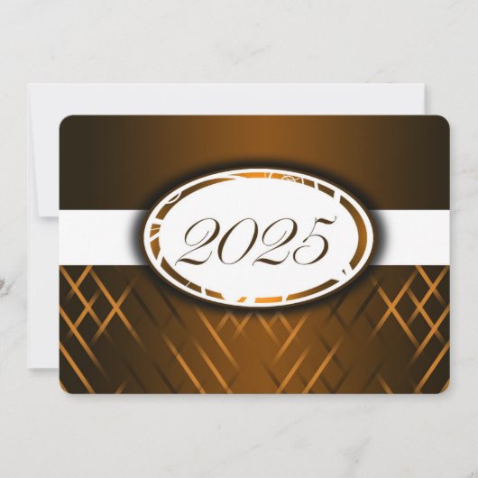 Bruin en Wit Klasse 2025 Uitnodigingen (Voorkant)