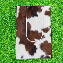 Bruin en Wit Koe Print