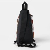 Bruin en Wit Koe Print Sling Bag (Achterkant)