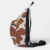 Bruin en Wit Koe Print Sling Bag (Rechts)