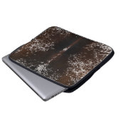 Bruin en wit Koeienhuid Western land Laptop Sleeve (Voorkant onderkant)