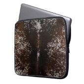 Bruin en wit Koeienhuid Western land Laptop Sleeve (Voorkant Links)