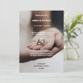 Bruin en wit minimalistische huwelijksuitnodiging kaart (Staand voorkant)
