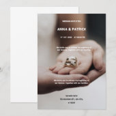 Bruin en wit minimalistische huwelijksuitnodiging kaart (Voorkant / Achterkant)