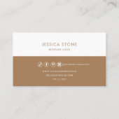 Bruin en Wit Minimalistische Moderne Therapeut Visitekaartje (Achterkant)