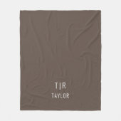 Bruin en wit modern monogram elegant fleece deken (Voorkant)