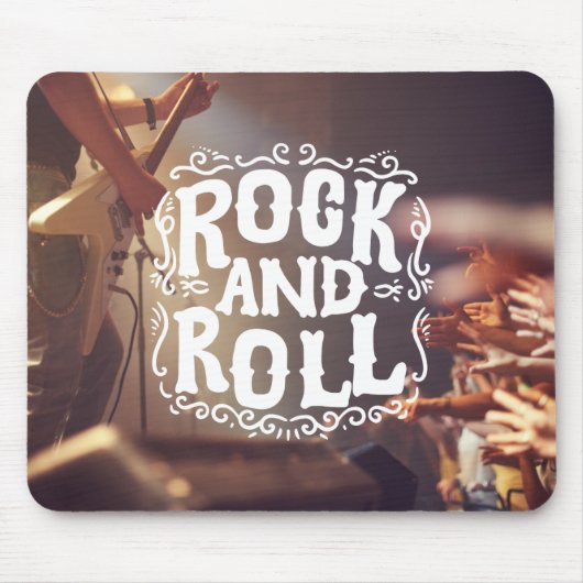 Bruin en Wit Modern Rock and Roll Muismat (Voorkant)