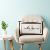 Bruin en Wit Monogram Naam Keepsake Kussen (Stoel)