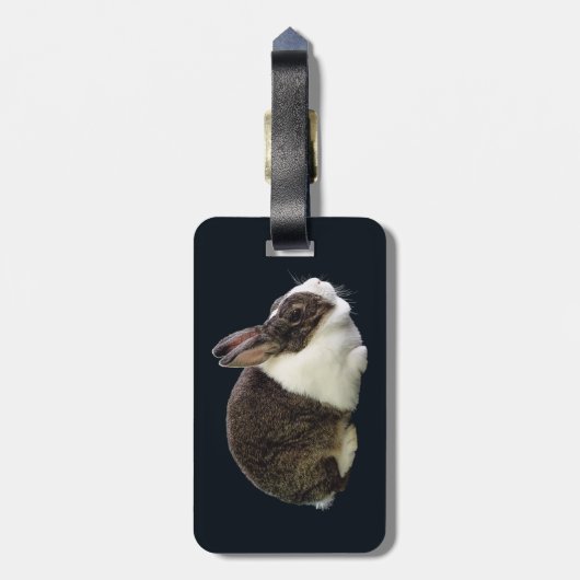 Bruin en wit Nederlands konijn Bagagelabel (Achterkant verticaal)