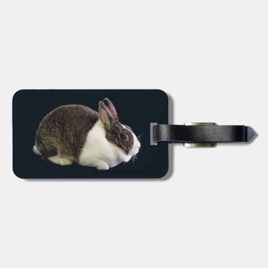 Bruin en wit Nederlands konijn Bagagelabel (Achterkant horizontaal)