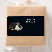 Bruin en wit Nederlands konijn Etiket (Insitu)