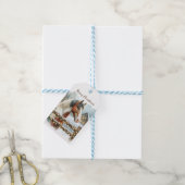 Bruin en Wit Paard Country Kerstmis Cadeaulabel (Met Touw)