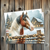 Bruin en Wit Paard Country Kerstmis Tissuepapier