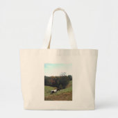 Bruin en wit paard in najaarsvijver grote tote bag (Voorkant)