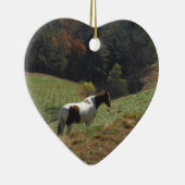 Bruin en wit paard in najaarsvijver keramisch ornament (Rechts)