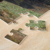 Bruin en wit paard in najaarsvijver legpuzzel (Zijkant)