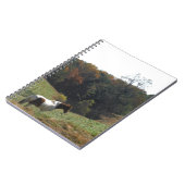 Bruin en wit paard in najaarsvijver notitieboek (Linkerzijde)