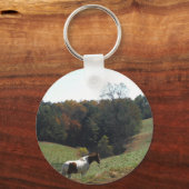 Bruin en wit paard in najaarsvijver sleutelhanger (Voorkant)