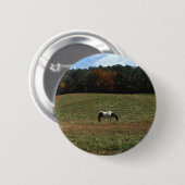 Bruin en wit paard ronde button 5,7 cm (Voorkant /achterkant)