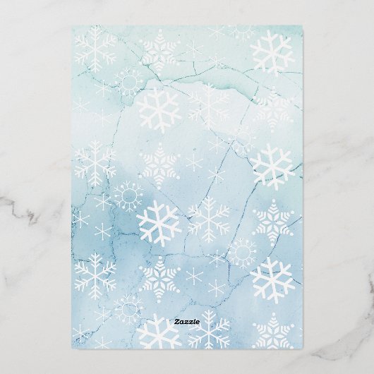 Bruin en wit paard Rustic Kerstmis Goud Folie Feestdagenkaart (Achterkant)