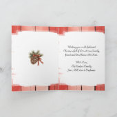 Bruin en Wit Paard Rustiek Boerderij Kerst Feestdagen Kaart (Binnen)